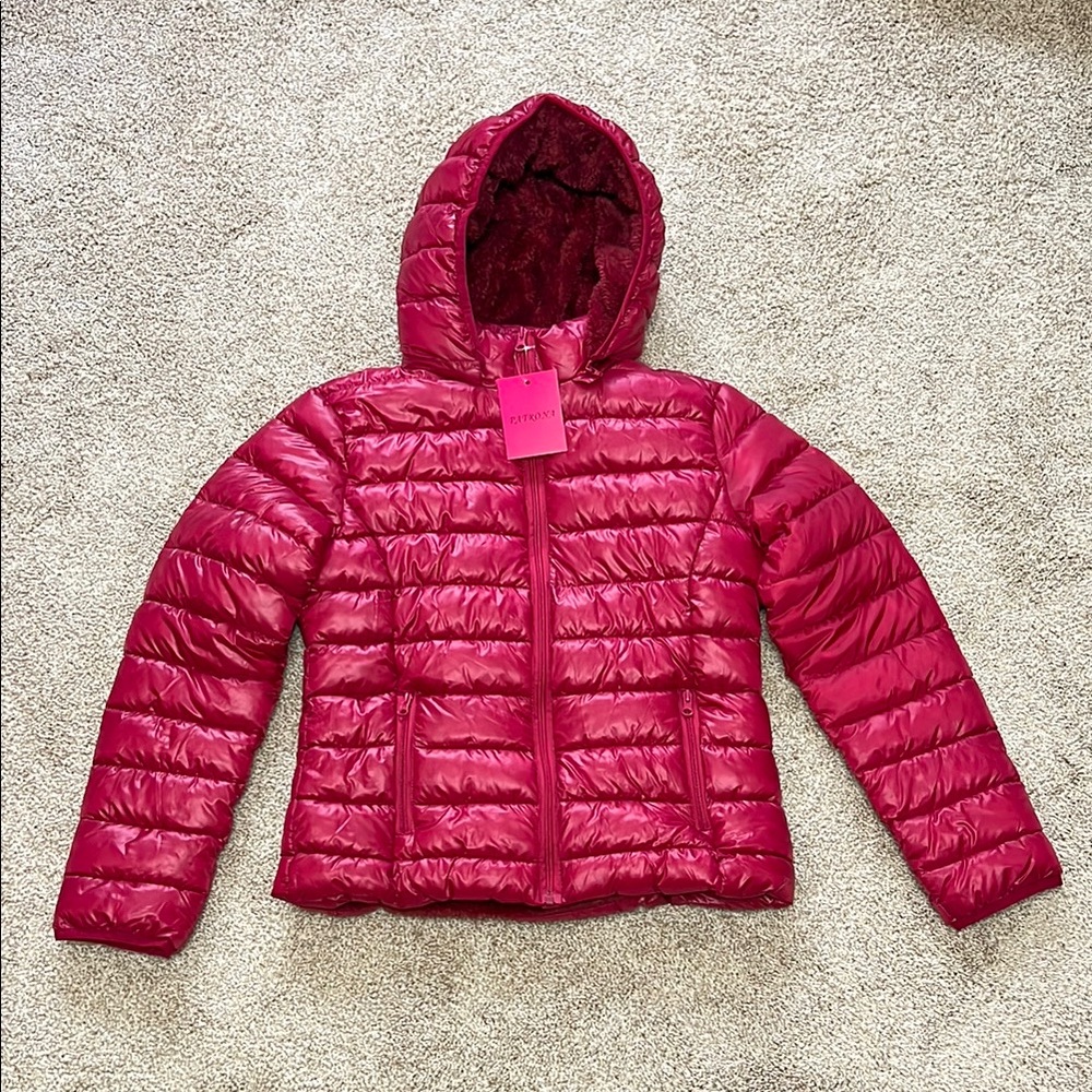 NWT! Maroon Puffer Jacket Women’s